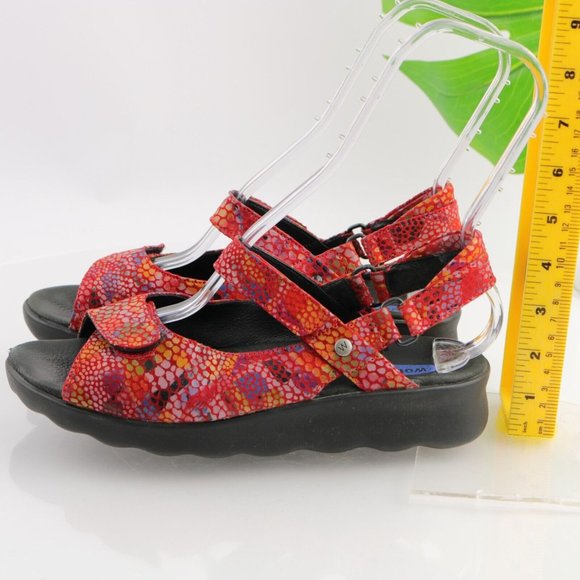 Wolky Women's Pitchu Adjustable Sandal Size 40 9 Red Multicolor Fantasy Comfy - Picture 8 of 11